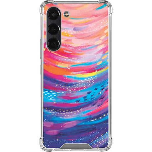 Rainbow Wave Brush Stroke by Etta Vee Galaxy S24 FE Clear Case